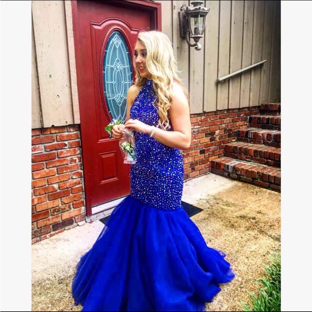 Stunning Blue Halter Gown